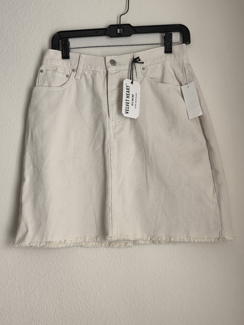 New Velvet Heart Kayla Cream Denim Mini Skirt Size 28